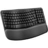 Teclado Ergonomico Inalambrico Marca Logitech Modelo Wave Keys En Espanol Color Grafito En Caja Cafe Conexion Con Receptor