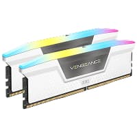 Kit De Memoria RAM DDR5 Marca CORSAIR Modelo VENGEANCE De 32GB (2 X 16GB) Frecuencia De 6000MT/s Latencia CL36 Color Blanco Con RGB