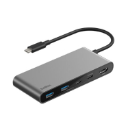 HUB USB-C Marca Belkin Modelo Connect 7-Port Con 2 Puertos USB-C (1 Puerto Proporciona Potencia De Hasta 100 Watts) 2 Puerto USB-A Y 1 Puerto HDMI 4K Slot MicroSD y SD Color Gris Espacial AVC023fqSGY