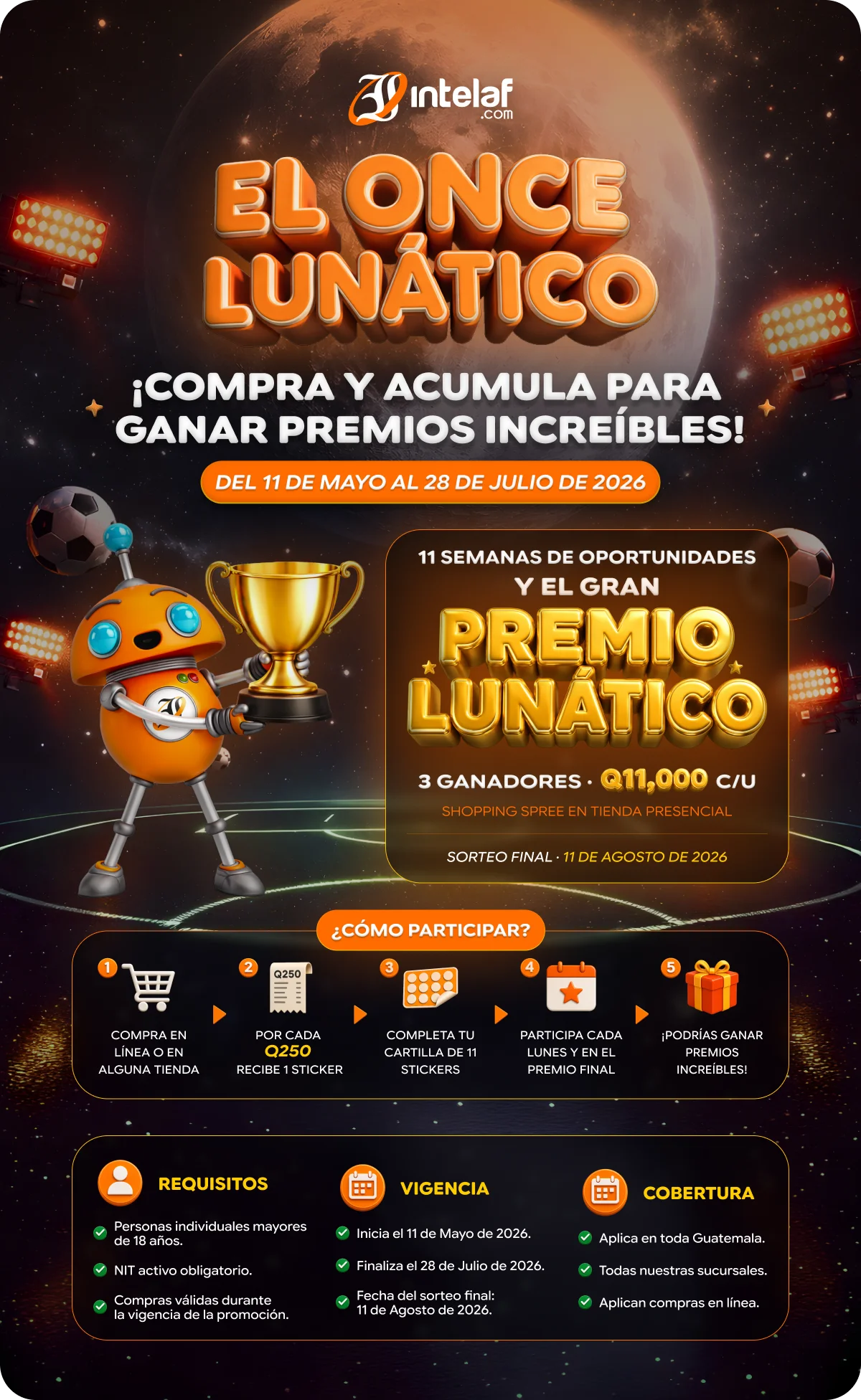 El Once Lunático - Compra y acumula para ganar premios