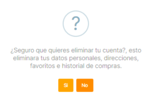 Modal de confirmacion para eliminar cuenta
